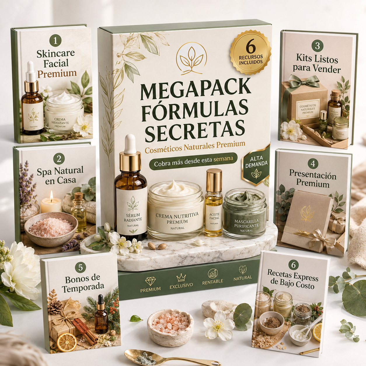 MEGAPACK FÓRMULAS SECRETAS: Crea cosméticos naturales premium que casi nadie sabe preparar y cobra más desde esta semana